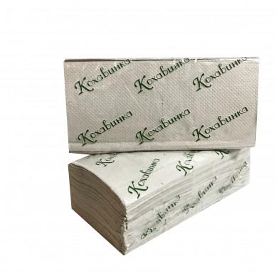 Рушники паперові V-V складання ТМ “Кохавинка” одношарові 170шт. тиснені, листові 230х250 мм сірі.